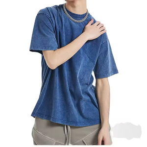 T-shirt en coton 100% uni vintage délavé à l'acide, coupe régulière, épaules tombantes, sérigraphie, grande taille, vente en gros OEM - Product Image 4