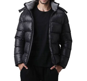 Blouson d'hiver matelassé unisexe 2026 personnalisable, design unique, à capuche, coupe oversize, noir, avec fermeture éclair, logo OEM - Product Image 6