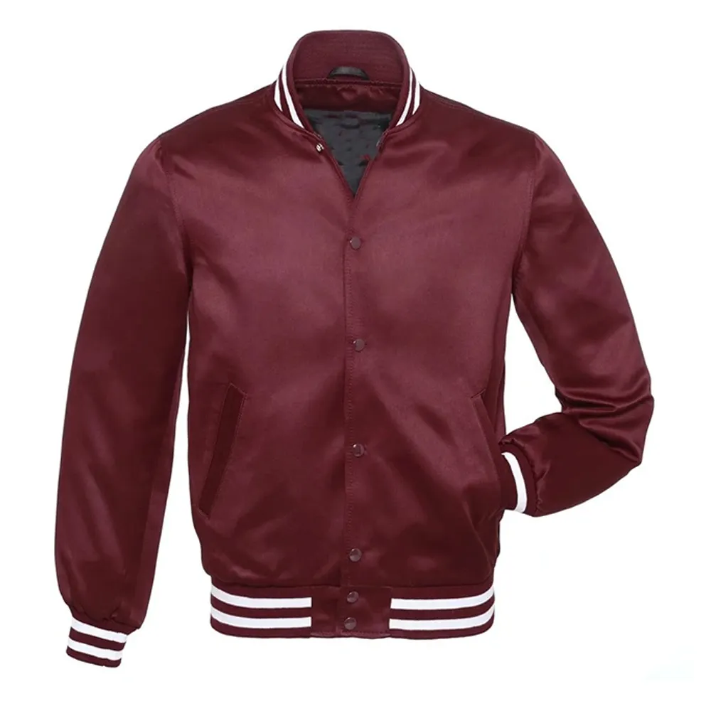 Blouson bombardier Varsity Letterman de baseball Blouson universitaire fait à la main avec manches en cuir brodé sur mesure