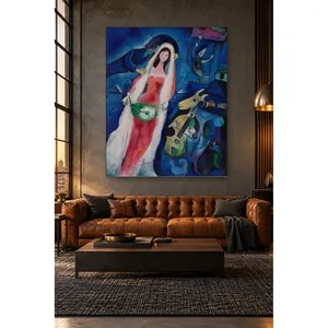 Fida Marc Chagall La mariée dans la nuit bleue Impression sur toile - Product Image 3
