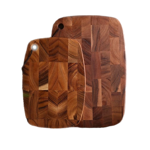 Planche à découper rectangulaire en bois d'acacia faite à la main avec joint de bloc pour le fromage et la planche à découper de service - Product Image 1