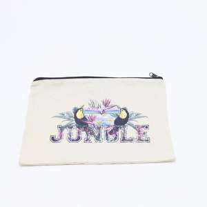 Bolsa cosmética pequeña de algodón natural con impresión de logotipo personalizado ecológica al por mayor, bolsa de lona para maquillaje - Product Image 5