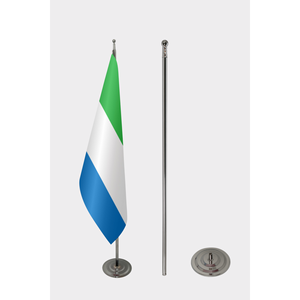 Sierra Leone Official Indoor <b>Flag</b> Custom Digital Printing Cotton and Plastic Banners with Aluminum <b>Pole</b> <b>for</b> Garden or Display - Product Image 2