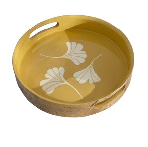 Plateau de service en bois tendance pour la décoration de table de mariage, avec poignée en métal, vaisselle décorative pour restaurant - Product Image 3