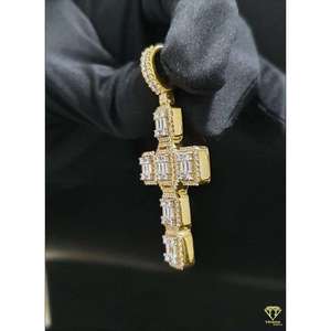 Colgante de cruz de plata 925, joyería religiosa de Hip Hop chapada en rodio con VVS Lab Grown Diamond HIP HOP Jewelry - Product Image 4
