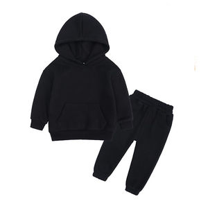 Custom 100% Cotton Kids Unisex Sets <b>Hoodi</b> Man Two Piece Set <b>Toddler</b> Blank Logo Kids Tracksuit - Product Image 6