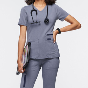 Uniformes Médicos Personalizados con Cuello en V, Elegantes, Suaves y Transpirables, Uniformes de Salón de Belleza y Spa, Uniformes Dentales Coloridos para Mujer - Product Image 6