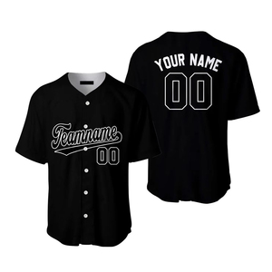 Camiseta de Béisbol Negra y Blanca Personalizada, Venta al Por Mayor de Fábrica, Estilo Americano, Manga Corta, Transpirable, Secado Rápido, Impresión por Transferencia de Calor OEM - Product Image 4