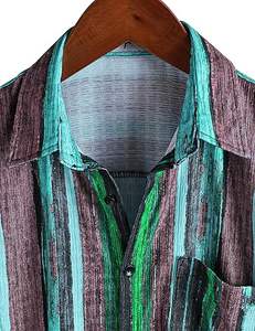 Nueva moda de verano para hombres, camisas polo de punto con botones a rayas, camisetas vintage de manga corta, camisas para hombres - Product Image 3