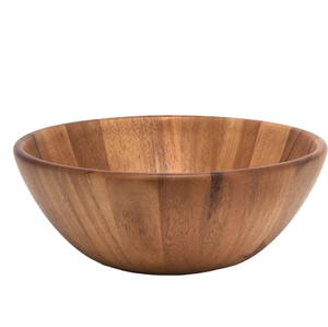 Bol de service en bois poli pour salades, fruits, collations, utilisation en fête, maison, restaurant, fait à la main, classique, naturel, léger, multi-artisanat - Product Image 5