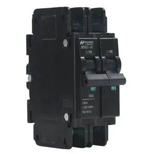 UL489 Standard MCB Miniature Circuit Breaker Used For American Market Wire-in Connection Model HCUB1-60 2 Pole 5A-60A 120V/240V