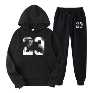 2024 nouveauté hiver écologique hommes femmes 2 pièces survêtement ensemble 100% coton comprend des sweats à capuche pantalons de survêtement vêtements de sport - Product Image 2