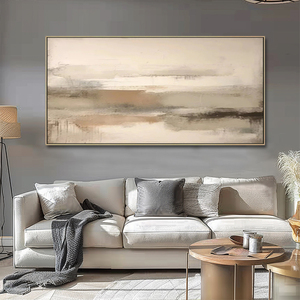 <span class=keywords><strong>Grandi</strong></span> Dipinti ad Olio Astratti <span class=keywords><strong>Moderni</strong></span> Dipinti a Mano su Tela Beige per Decorazione Soggiorno - Product Image 2