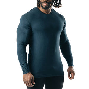 2024 venta al por mayor de camisetas de manga larga transpirables de algodón poliéster para gimnasio con impresión personalizada para hombre con servicio OEM de todas las tallas - Product Image 5