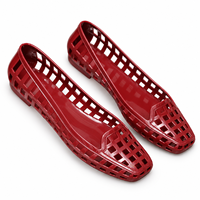 Sandales plates d'été à bout carré, couleur unie, décontractées, minimalistes, en PVC, à enfiler, fermées, à la mode, ajourées, pour la plage