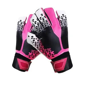 Gants de football américain pour enfants Handlady Brand Vente en gros Stock Cuir synthétique doré Revêtement en silicone Excellente adhérence Antidérapant - Product Image 1