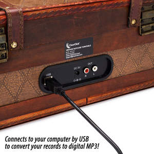 Vintage Wooden Suitcase Turntable <b>with</b> <b>Bluetooth</b> & USB (Model VT30) - Product Image 4