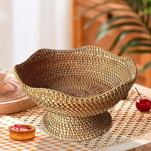 VGREENART Luxury Boho Style Bamboo Rattan Coasters Set Handmade Eco-Friendly 6-Piece Home <b>Storage</b> Organization - Product Image 1