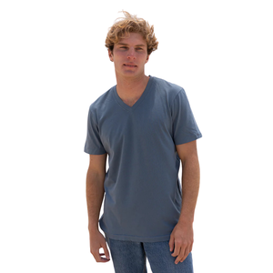 เสื้อยืดคอกลมผู้ชาย สีน้ำเงินเข้ม ผ้าฝ้ายออร์แกนิค 100% ระดับพรีเมียม ผ่านการรับรอง GOTS ผ้าไม่หด ระบายอากาศได้ดี ทรงพอดีตัว แขนสั้น - Product Image 4