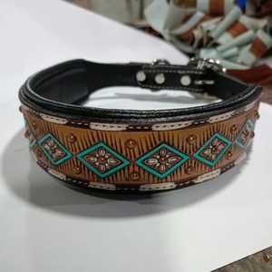 Collier de chien en cuir de haute qualité rembourré souple avec nouveau design - Product Image 2