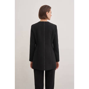 Metallic PU Bomber <b>Jacket</b> with <b>Rhinestone</b> Glitter Details - Product Image 6