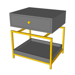 ตู้ข้างเตียงสไตล์ร่วมสมัย CODY โครงเหล็กและไม้ยางพารา รุ่น TDG68040 - Product Image 3
