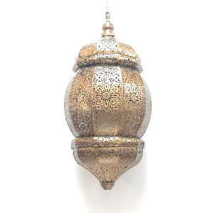 Lámpara Colgante de Hierro Estilo Marroquí, Acabado Dorado, Lámpara de Techo de Metal Estilo Vintage, Iluminación Interior - Product Image 3