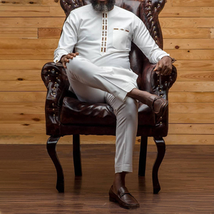 High Quality <b>Men's</b> Set <b>African</b> 2-Piece Casual Long Sleeve Shirt Tops Pants Suit Dashiki Traditional <b>Clothing</b> Breathable Quick - Product Image 5