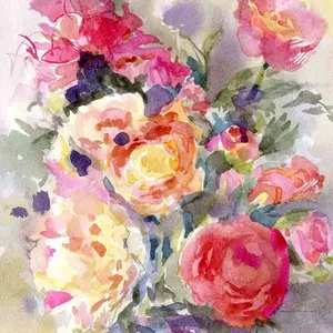 Evelia กระเบื้องลายดอกไม้ OB-ES915bAT ลายพอร์ซเลนเน้นการตกแต่งและเน้นเสียงกุหลาบเคลือบเงาสำหรับพื้นภายใน - Product Image 1