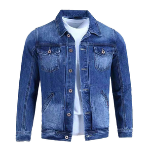 Vente en gros de patchs en chenille personnalisés à la mode, veste en jean en denim délavé léger surdimensionné - Product Image 5