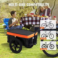 Remorque de vélo pliable en acier inoxydable OEM, grande capacité de charge de 88 lb, remorque de camping pliable à quatre roues, poudre