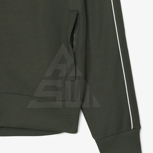 Sweat-shirts à capuche décontractés pour hommes avec fermeture éclair, logo personnalisé, haute qualité, respirant, écologique, tissu mélangé coton 300g - Product Image 6