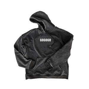 Vêtements de sport OEM les plus vendus sweat à capuche zippé en fibre de bambou sans ficelle chenille broderie personnalisée hommes lavé à l'acide épaule printemps - Product Image 2