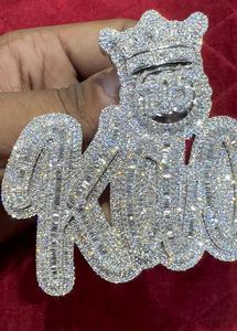 Collar con Colgante de Nombre con Diseño de Corona Personalizada, Estilo Hip Hop, con Incrustaciones de Diamantes de Imitación Moissanite - Product Image 5