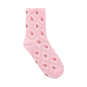 ODM <b>Women's</b> Elegant Casual Vintage Floral Jacquard Crew <b>Socks</b> Comfortable and Breathable for Daily Use Wholesale From Factory - Product Image 1