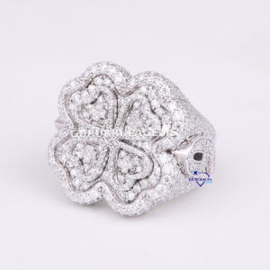 แหวนฮิปฮอปประดับเพชรสำหรับผู้ชายแหวนเพชรสำหรับปลูก14Kt สีขาวทองระยิบระยับหรูหรา - Product Image 3