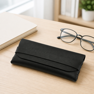 Étui à lunettes en cuir, boîte à lunettes faite à la main, support de protection pour lunettes de soleil, couleur unie - Product Image 2