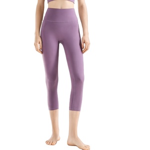 Mallas de entrenamiento de cintura alta OEM de alta calidad para mujer, superventas, Control para mantequilla de barriga, Pantalones suaves para Yoga y Fitness, sólidos - Product Image 1