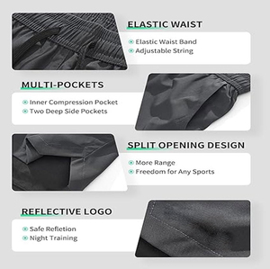 Men's Gym Workouts Quick-Dry Plus Size Shorts High Quality Custom Designed Zipper Pocket Blank 100% Cotton Casual Style - Product Image 5