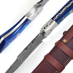 Cuchillo de Supervivencia Táctico Portátil para Exteriores, Cuchillo de Acero de Damasco con Mango de Madera - Product Image 5