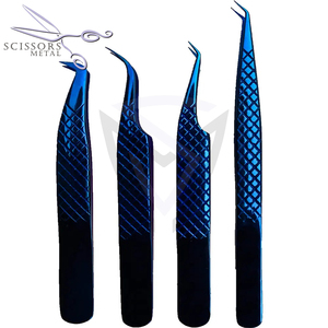 Pince à cils en acier inoxydable écologique imprimé multicolore Ensemble naturel avec pointe pointue pour cosmétiques de beauté - Product Image 2