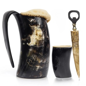 Auténtica Taza Vikinga Ecológica de Cuerno de Búfalo Hecha a Mano, Grado Alimenticio, Estilo Medieval, Religiosa, Feng Shui, Taza de Cerveza con Diseño Animal - Product Image 4