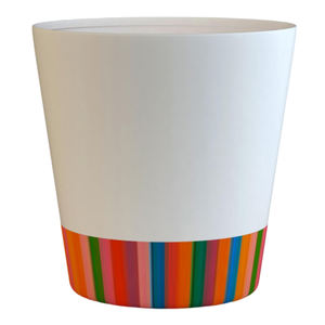 Pegatina de maceta redonda de hierro personalizada moderna y única, suministros de jardín recubiertos de polvo de Color amarillo esmaltado - Product Image 4