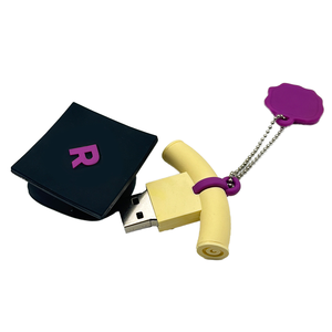 Memorias USB 3.0 de 4GB/32GB/256GB con Forma de Birrete y Certificado de Graduación Escolar, Recuerdo Universitario Duradero con Logotipo Personalizado - Product Image 1