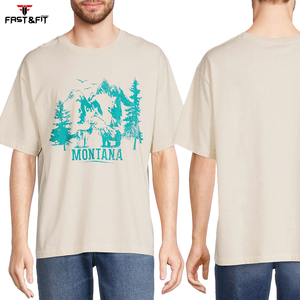 Vêtements de fitness les plus populaires 100% coton T-shirt pour hommes coupe ample imprimé grande taille hommes T-shirt au prix de gros - Product Image 5