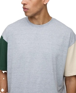T-shirt pour homme en coton 100% de haute qualité, tricoté, coupe ample, uni, manches courtes, respirant, vêtements de rue, logo imprimé en relief personnalisé - Product Image 2