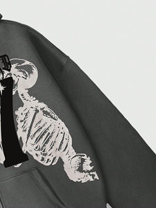 Sweat-shirt à capuche zippé intégral pour homme, 100 % coton, imprimé personnalisé, coupe ample et respirante, tendance hiver, vente en gros - Product Image 3