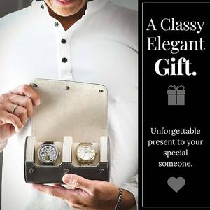 Hot Selling Good Quality Luxury Vegan Leather <b>Watch</b> <b>Travel</b> <b>Case</b> Handmade Portable Organizer with Suede Lining - Product Image 4