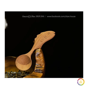 Juego de utensilios de cocina de madera: cucharas con diseño de flor y hoja, herramientas de cocina - Product Image 3