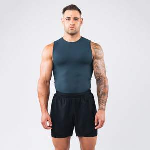 Camiseta de cuello redondo transpirable de talla grande, camiseta sin mangas de verano personalizada al por mayor, chaleco de gimnasio de secado rápido para hombres - Product Image 1